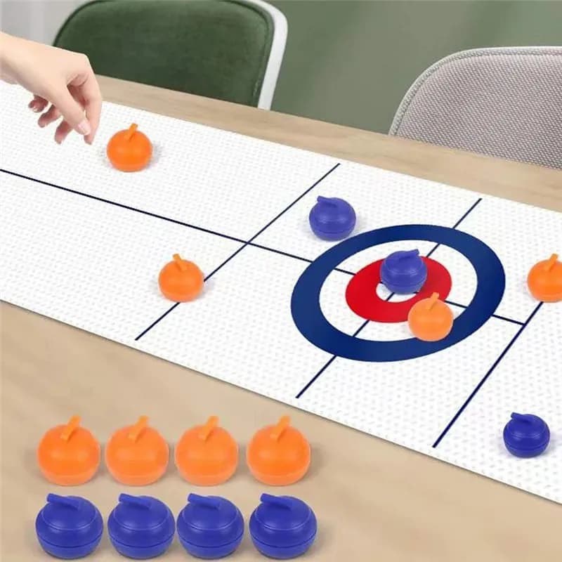 1Set Faltbare Spielzeug Mini Curling Tabletop Brettspiel Spaß Indoor Sport Prop eltern-kind-Interaktive Party Spiel Spielzeug für kind Erwachsene