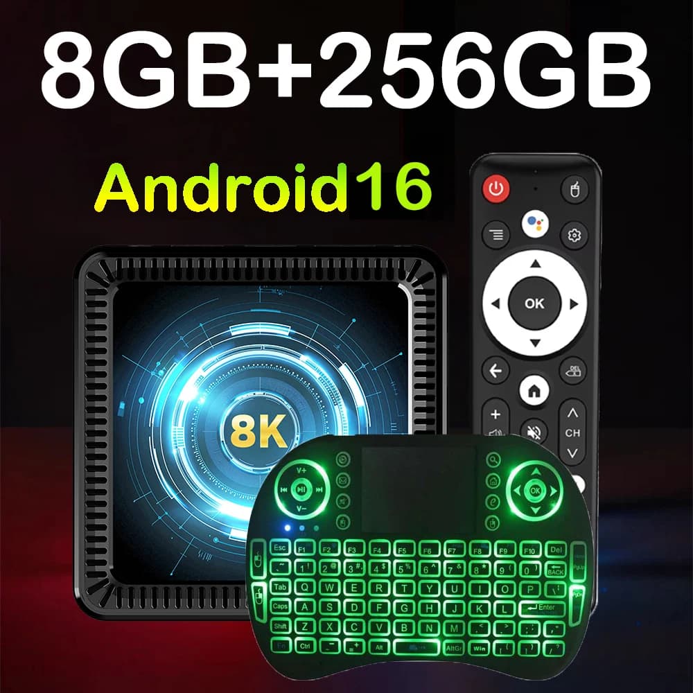 2026 Android 16 Q19 8K Smart TV Box RAM 4GB 8GB ROM 128GB 256GB Google Assistant Bluetooth 6.0 Wifi6 Streaming-Media-Player Schnell