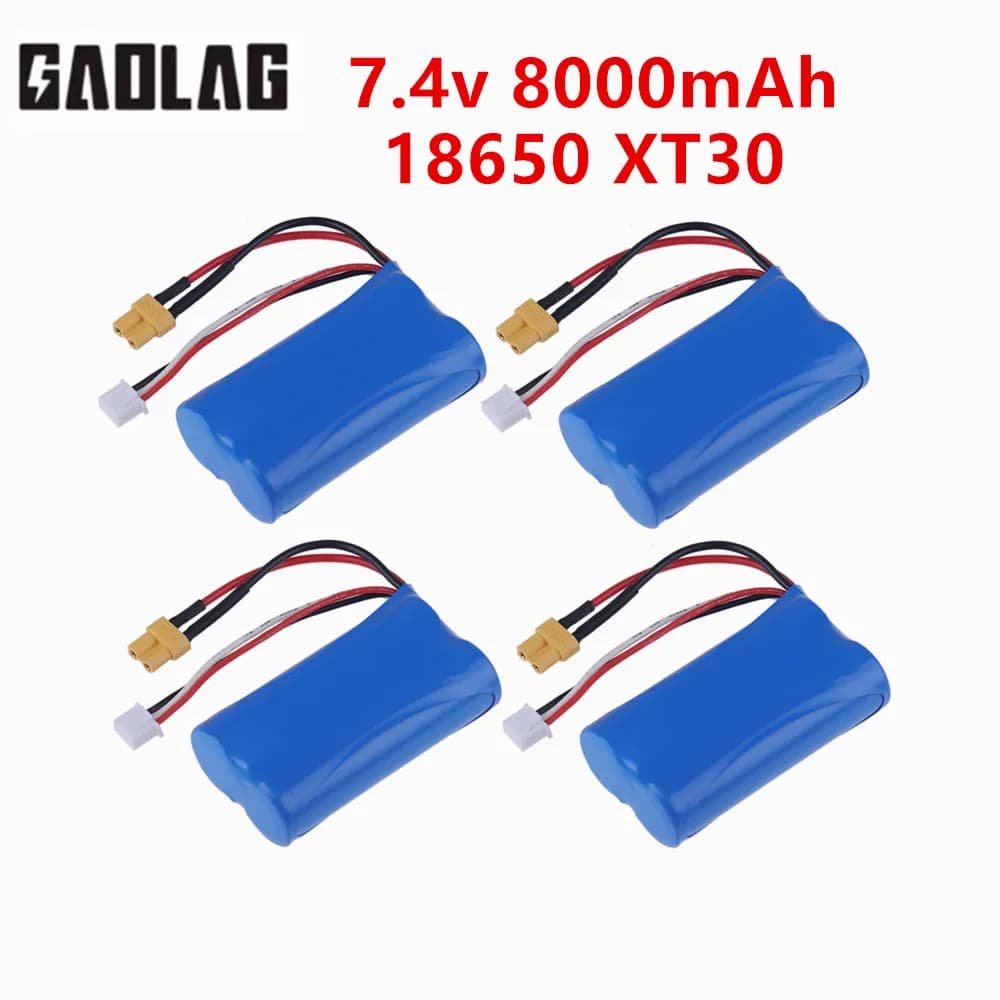 7,4 V 6800 mAh/8000 mah 18650 2S Li-Ion Akku XT30 stecker/USB für HUINA 580 550 582 583 1580 1583 1580-005 RC spielzeug autos zubehör