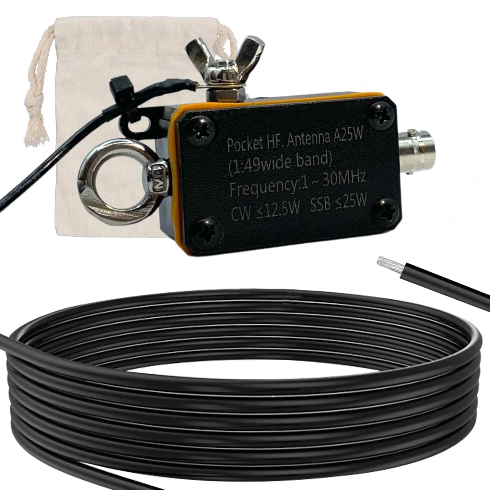 1–30 MHz Taschen-HF-Antenne, Kurzwellenantenne, umgekehrte V-Horizontal-Balun-Langleitungs-Breitbandantenne mit Endversorgung
