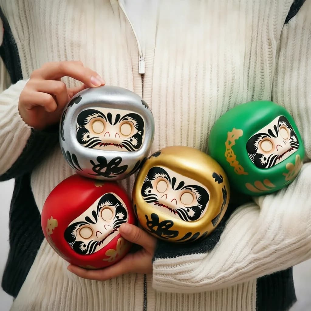 Japanische Keramik-Daruma-Statue, Glücksbringer, Zen-Ornament, Fengshui-Figur, Spardose, Heim-Tischdekoration, Geschenke, 10,2 cm