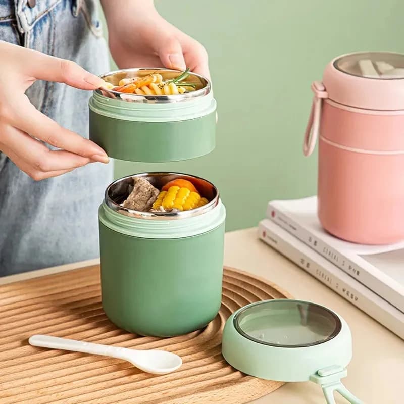 530 ml/710 ml Lebensmittel Thermoglas Isolierte Suppenbecher Thermosbehälter Edelstahl Lunchbox Thermo Warmhalten für Schulkinder