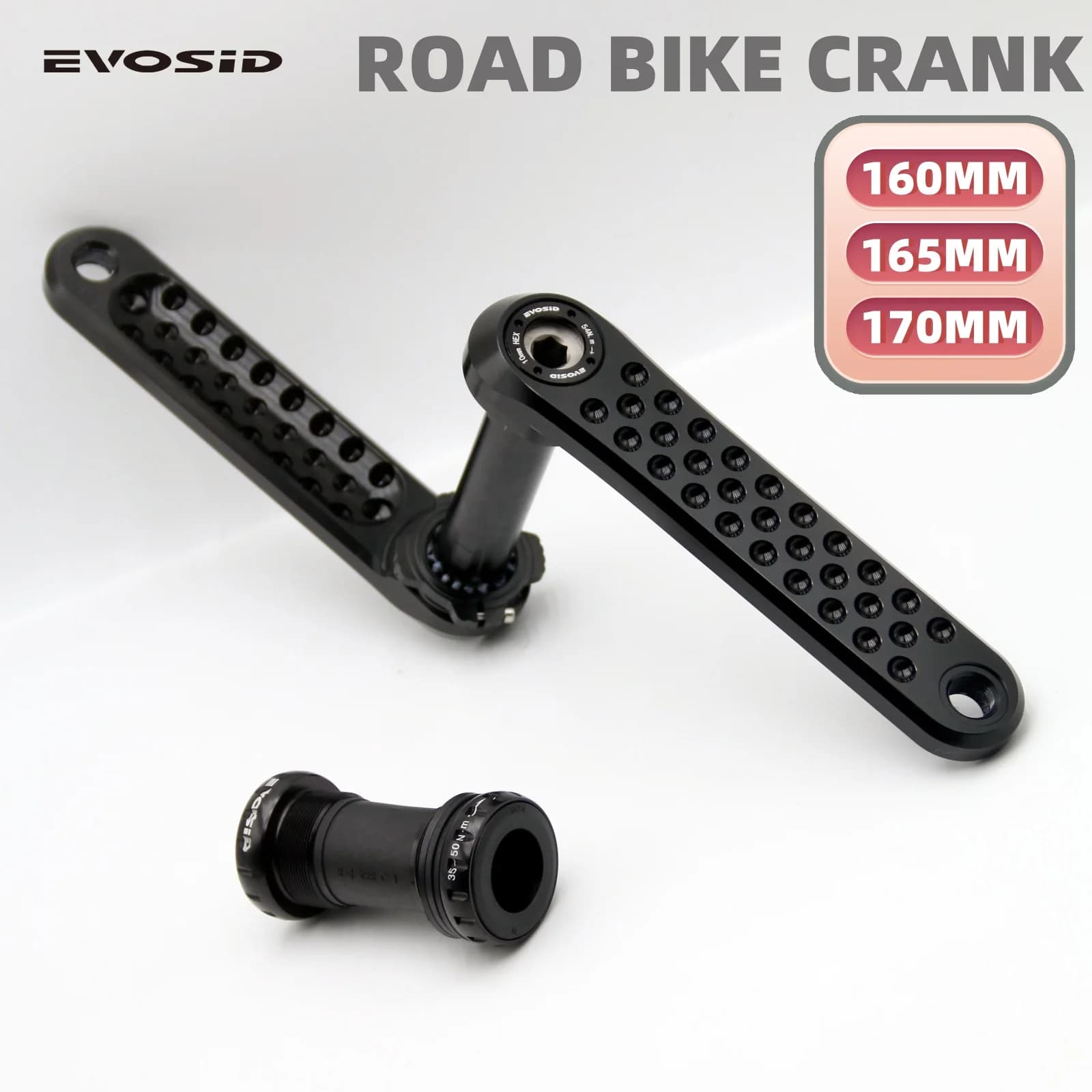 EVOSID Rennrad Kurbel 160/165/170mm 3nail Direct Mount Kurbelgarnitur 11/12 Geschwindigkeit Kies Fahrrad Kettenblatt Faltrad Eingriffe Kurbel