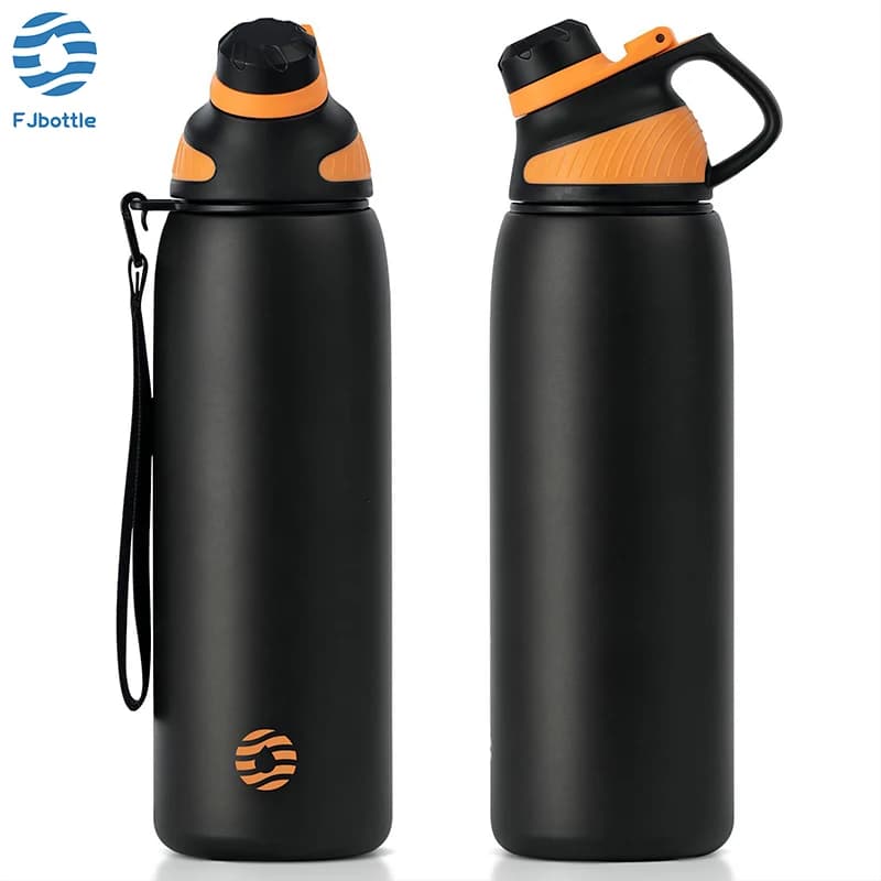 Fjbottle Thermoflasche mit Magnetdeckel Outdoor-Sport Edelstahl-Wasserflasche Kältebeständig Isolierte Vakuumflasche 1000ml