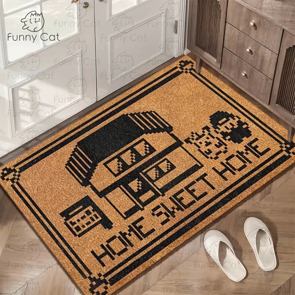 VIKAMA Sweet Home Teppich, kreative Fußmatte, leichte Willkommensmatte, maschinenwaschbar, Wohnzimmerteppich, Teppich für Schlafzimmer, Zuhause,