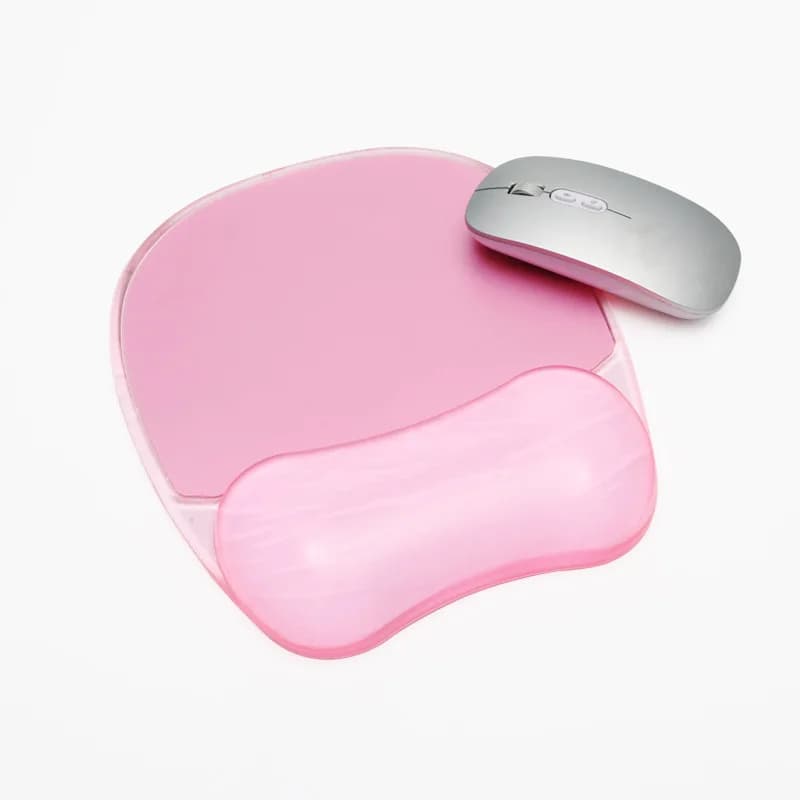 Transparentes Kristall-Handgelenkschutz-Mauspad, neues Sommer-weiches, erfrischendes, rutschfestes und wasserdichtes Handgelenkpolster, rosa