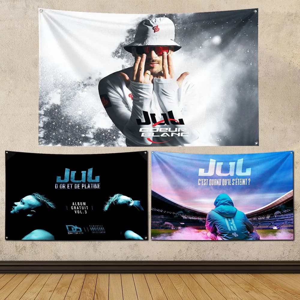 2024 90 x 150 cm Frankreich Jul Rapper Flagge Polyester bedruckt Wohnzimmer oder Innendekoration Wandteppich Banner