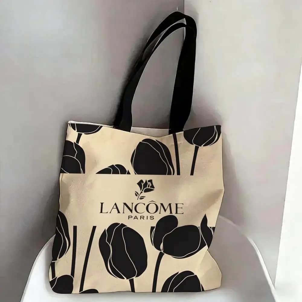 Luxuriöse Muster-L-L-LancomeS-Mode-Aufbewahrungstaschen, doppelseitig bedruckte modische Schultertasche aus Segeltuch, Einkaufstasche, Geschenk,