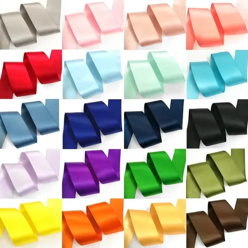 (9 Meter) 25/38/50 mm doppelseitiges Satinband, hochwertiges doppelseitiges Band aus 100 % Polyester, Schleifenherstellungsband, 1 Zoll/1,5 Zoll/2