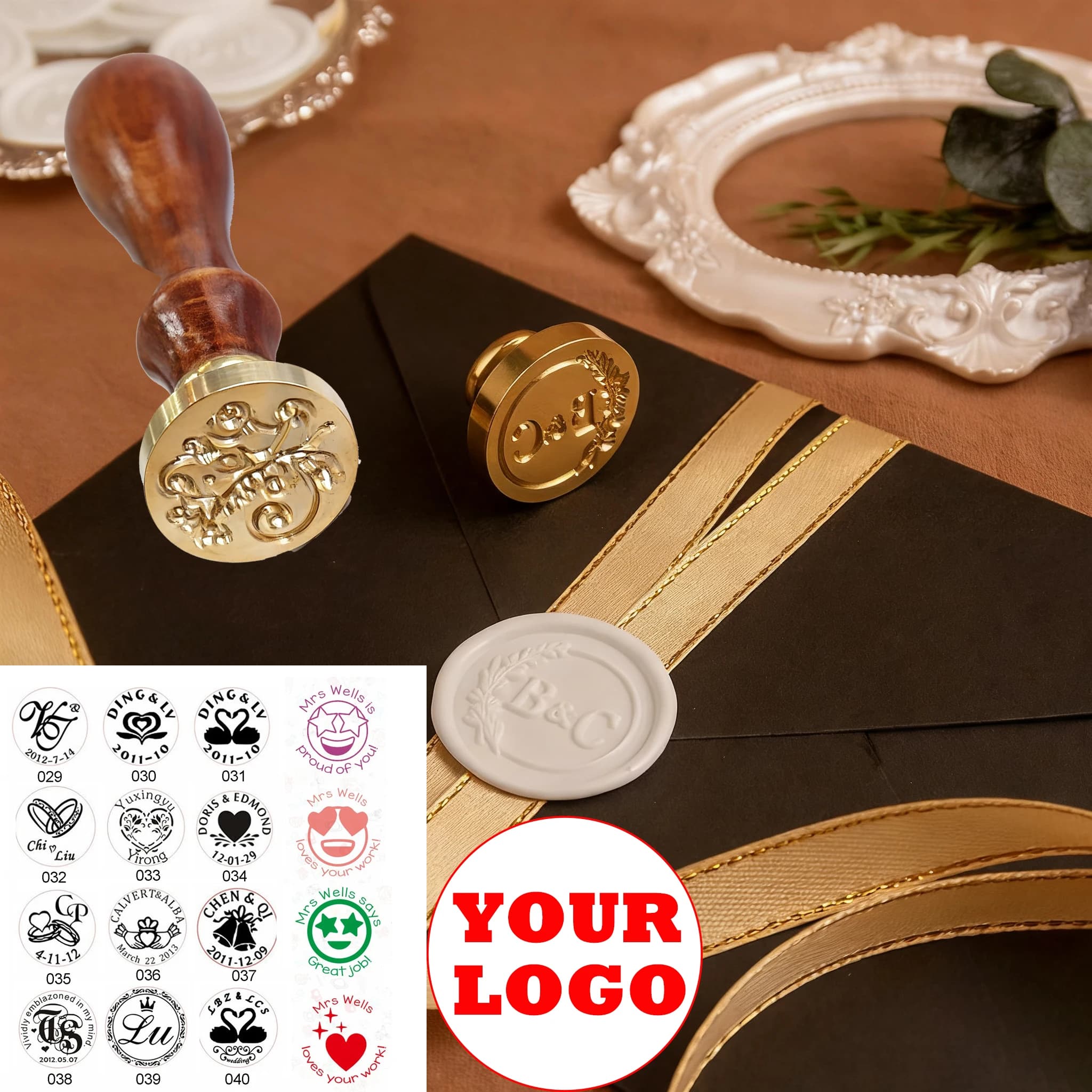 LOGO Anpassen Siegelwachs Stempel Umschlag DIY personalisierte Design Siegel Hochzeit Party Geburtstag Einladungen Geschenke Dekoration