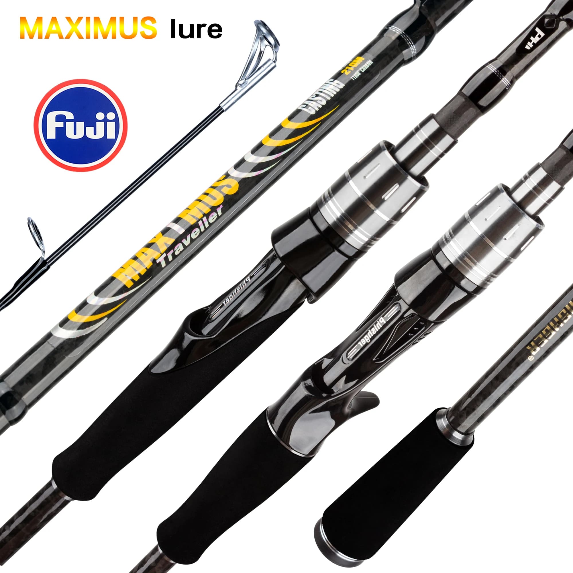 MAXIMUS Köder-Angelrute 1,8 m 2,1 m 2,4 m 2,7 m 3,0 m 30T Carbon Spinning Baitcasting FUJI Guide Travel Casting 3-35g L/M/MH BIUTIFU
