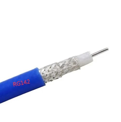 Blaues Soft RG142-Kabel - PUR-blaues, ultraflexibles, doppelt geschirmtes, versilbertes Kabel aus reinem Kupfer, HF-Kabel 12,4 GHz 50 Ohm