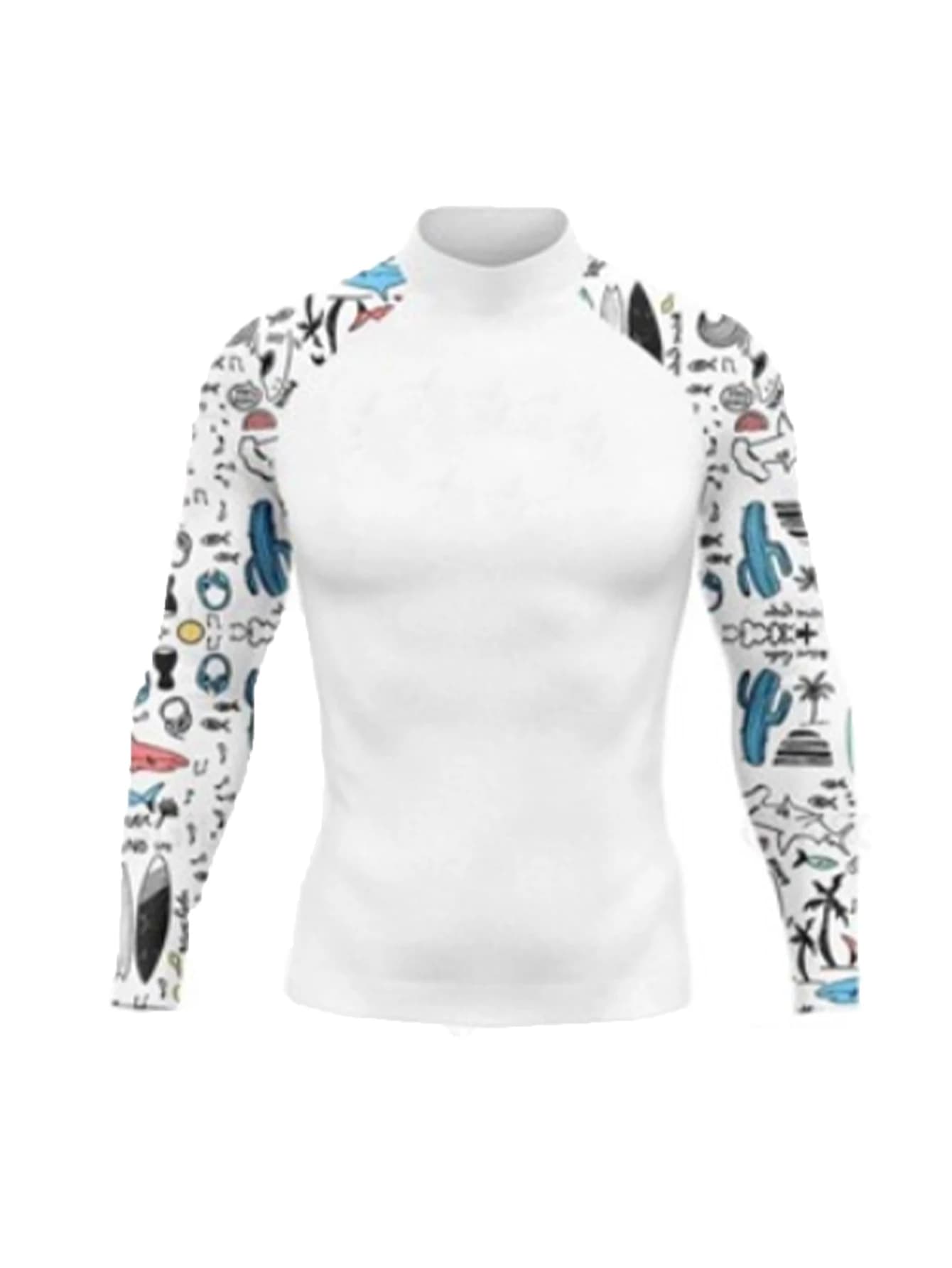 Herren Rashguard Langarm Surf-Shirts Sonnenschutz Lycra Stoff Weiches Surf-Sweatshirt UV-Schutz Badebekleidung