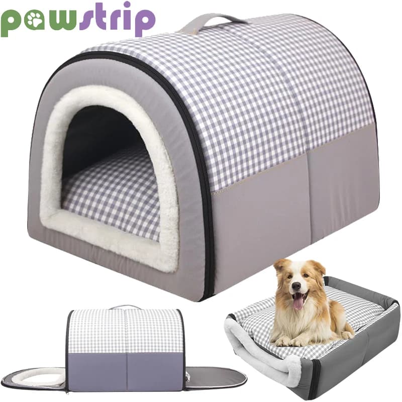 Haustier-Hundehaus, weiches, gemütliches Haustier-Schlafbett für kleine, mittelgroße Hunde, Katzen, faltbar, abnehmbares Welpennest, tragbare
