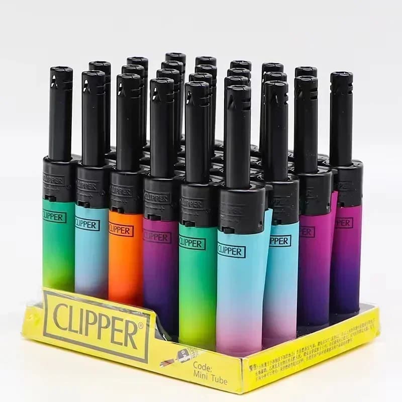CLIPPER Schleifscheibe, Original-Butan-Feuerzeug, interessantes Persönlichkeitsmuster, nachfüllbare Gasfeuerzeuge, Verwendungskollektion, 24-teilig