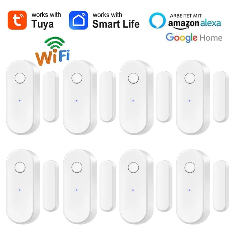 Smart Home Tuya WiFi Tür Sensor Öffnen Schließen Fenster Detektor Sicherheit Alarm Mit Alexa Google APP Fernbedienung Benachrichtigung