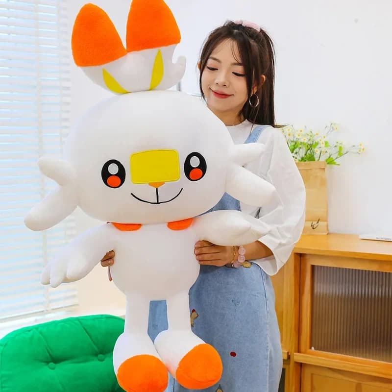 50/90 cm Scorbunny Pokemon Große Plüschtiere Anime Puppe Niedliche Riesen Pokémon Kaninchen Cartoon Gefüllte Plüschkissen Geschenk für Kind