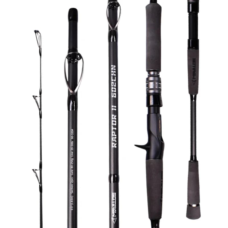 Mavllos RaptorII Carbon Thunfisch-Angelrute, Köder 80–250 g, Schnur 20–50 lb, schnelles Salzwasser-Forellenangeln, Spinn-Wurfrute