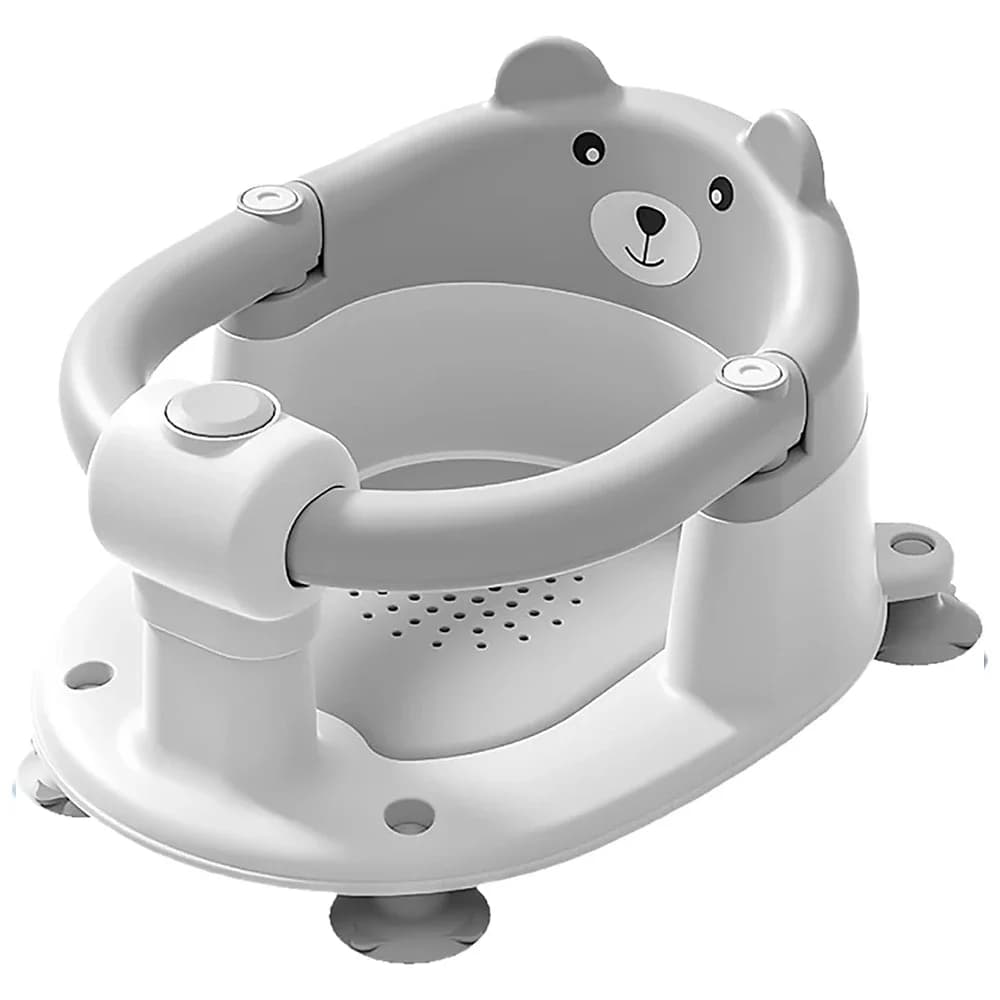 Baby-Badesitz für Babys, 6 Monate Plus. Niedlicher Bär, rutschfester Baby-Badesitzstuhl, sicherer Badewannenstuhl für Säuglinge und Neugeborene