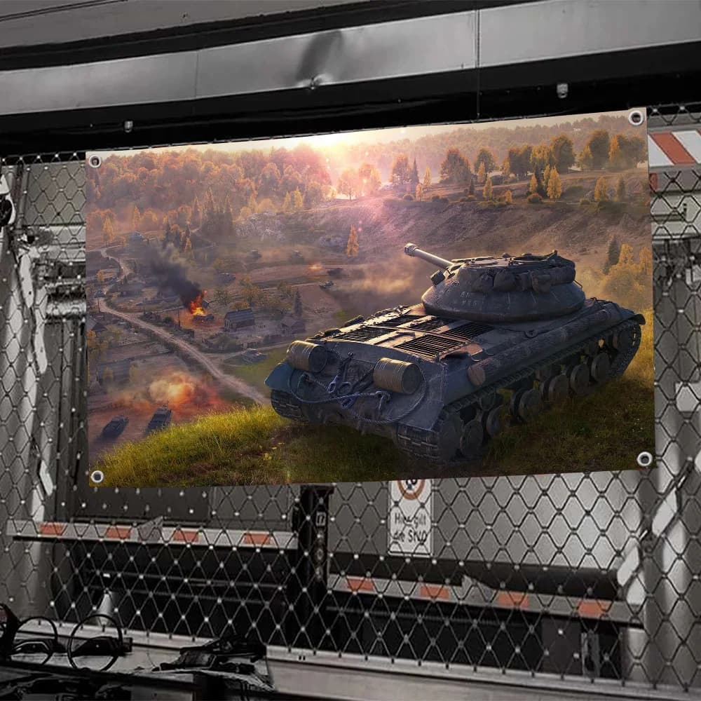 1pc Welt der Panzer Gaming Flag Flaggen und Banner vier Loch Flagge Polyester Outdoor Dekor Raum Ästhetik