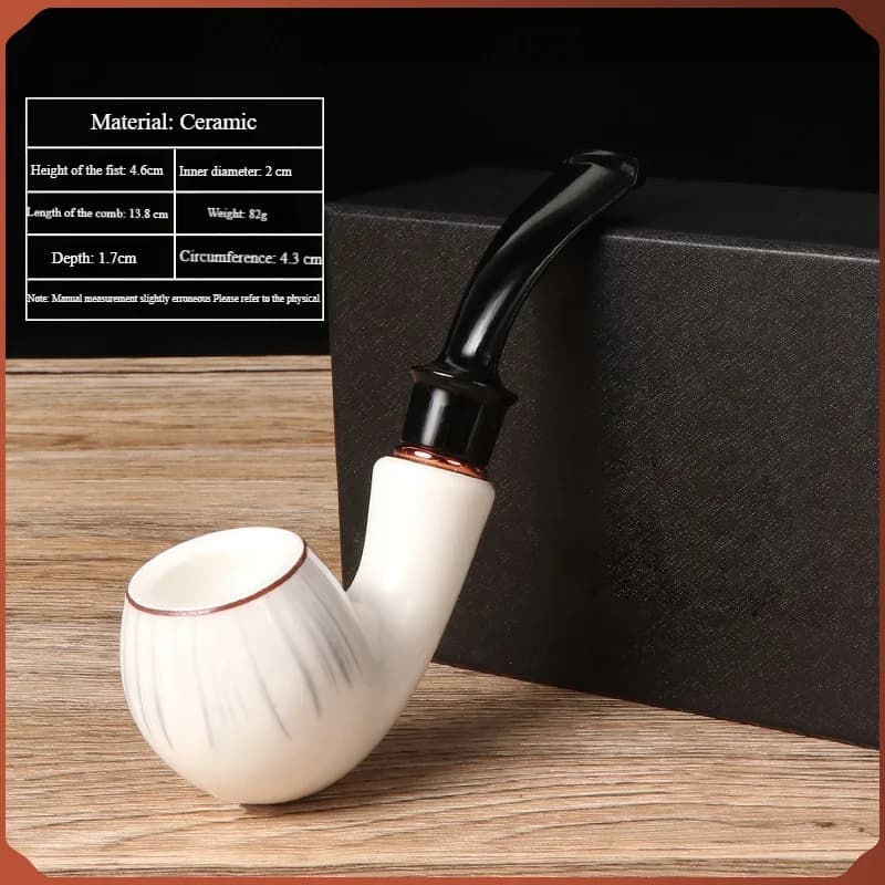 【Essential für Anfänger】Elegantes chinesisches Keramikrohr, 9 mm waschbarer Stiel, integrierter Filterkern für reines Raucherlebnis