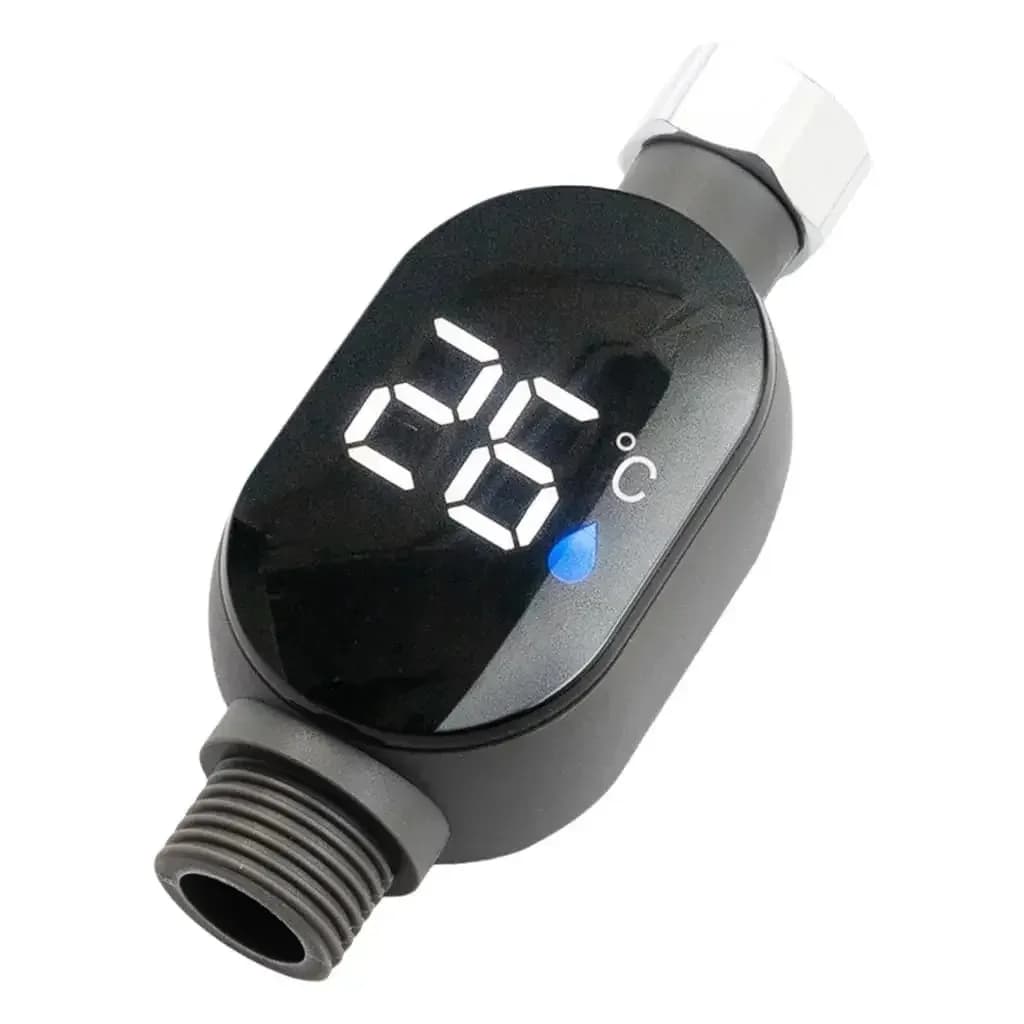 Badezimmer-Thermometer mit LED-Anzeige 0 ℃ ~99 ℃   Wassertemperaturmesser, Duschkopf-Thermometer, genaues digitales Messwerkzeug