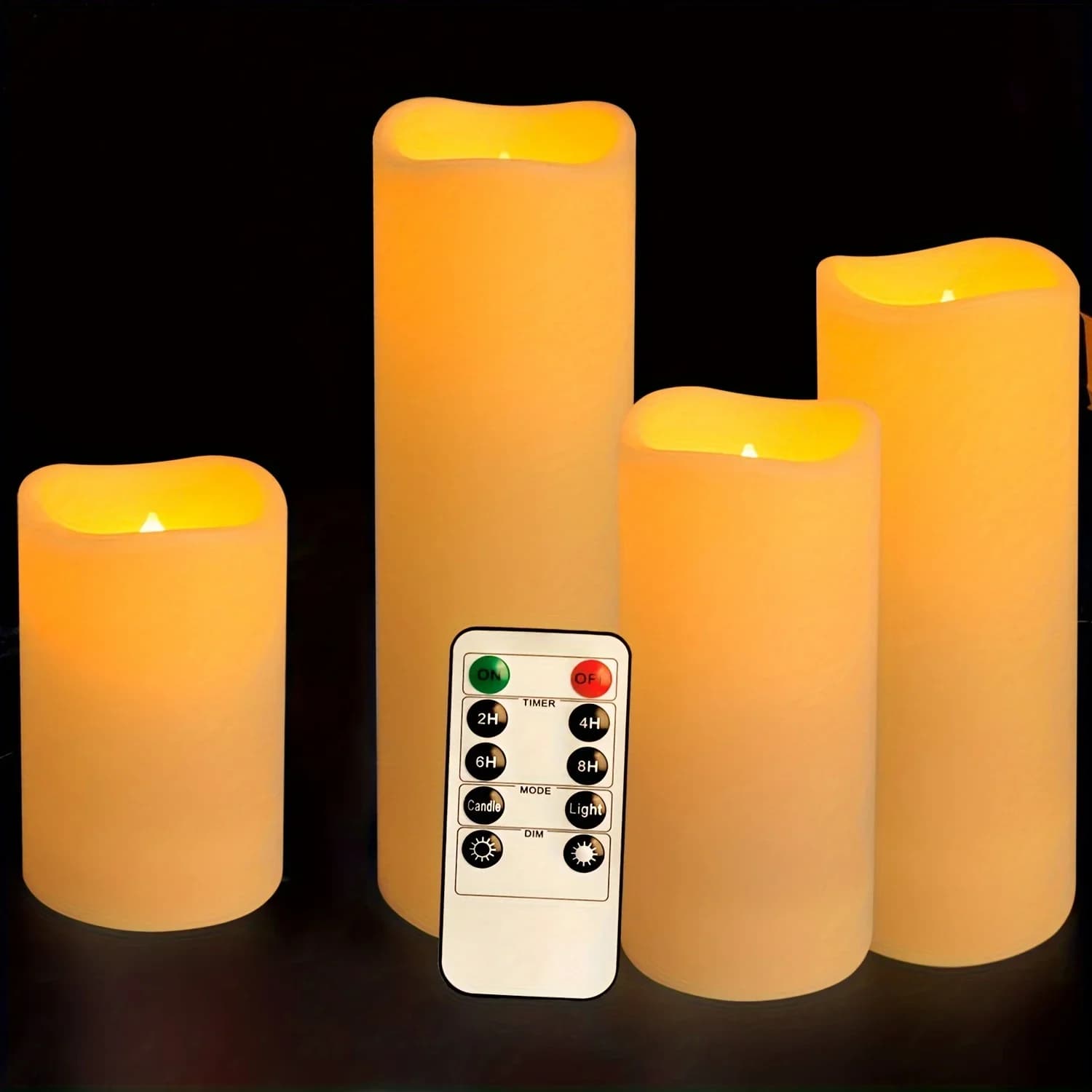 Flammenlose Kerzen mit Fernbedienung, 2/4/6/8 Stunden Timer, wasserdichte ferngesteuerte Kerzen für den Innen- und Außenbereich, batteriebetrieben,