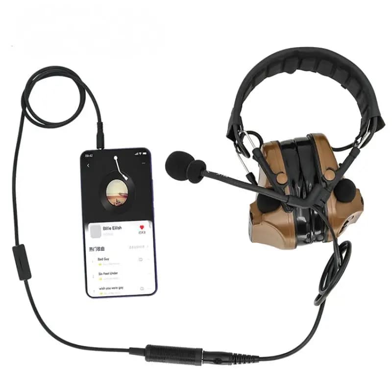 Taktischer Headset-Adapter, Telefonstecker, 3,5 mm, Mini-Telefon, PTT für COMTAC usw. Headset, MP3-Musik-Adapter