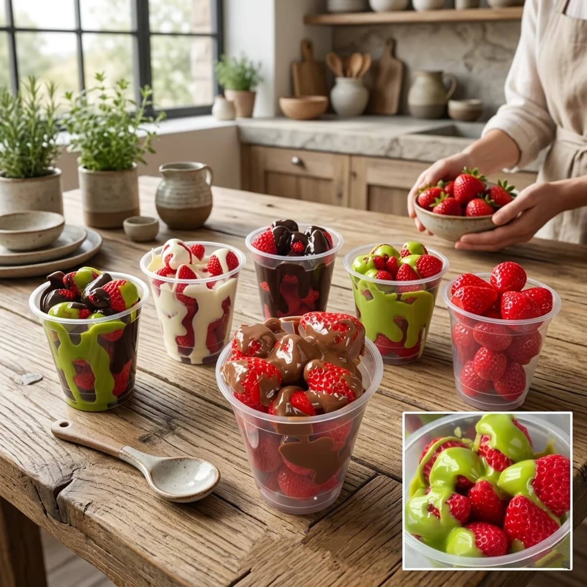 11cm/4,5 Zoll Realistische Künstliche Erdbeer-Sundae-Becher - Simuliertes Obst-Dessert-Modell für Café-Display, Lebensmittelfotografie &