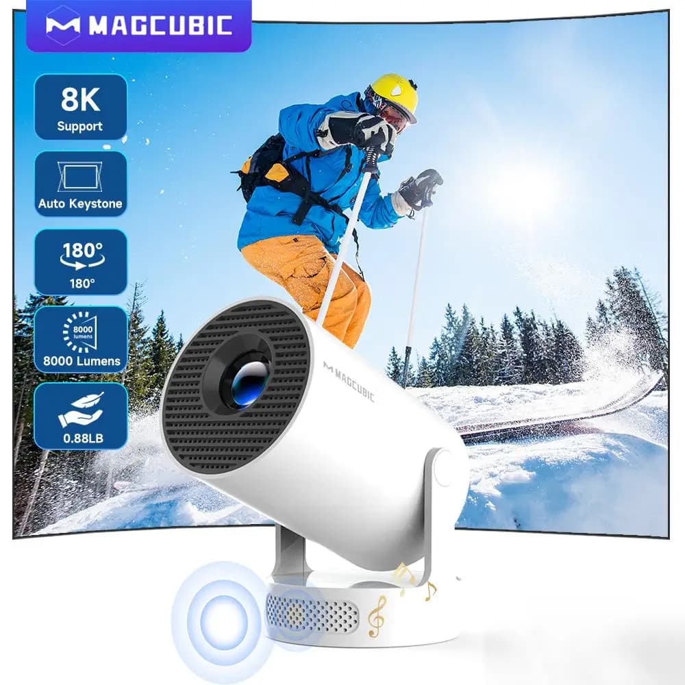 Magcubic-Projektor HY300 PRO + 8K Android 14 Dual Wifi6 Allwinner H726 BT5.4 1080P 1280 * 720P Heimkino-Außenprojektor