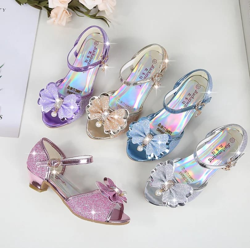 10 Farben Kinder Prinzessin Sandalen Kinder Mädchen Hochzeit Schuhe High Heels Kleid Schuhe Bowtie Gold Rosa Blau Silber Schuhe für Mädchen