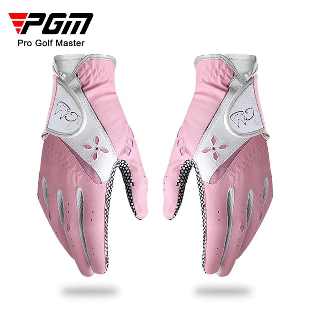 PGM 1 Paar Damen-Golfhandschuhe, weiches, atmungsaktives PU-Leder mit rutschfesten Partikeln, Outdoor-Sport, Großhandel, Zubehör ST020