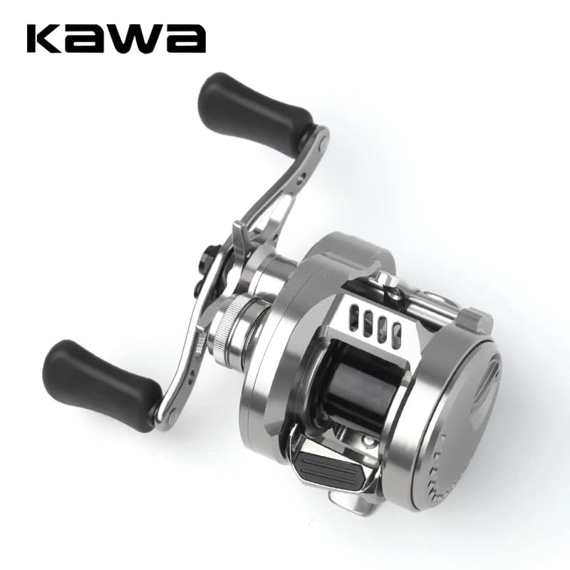 Kawa Angelrolle Cast Drum Wheel DK100/150/200 Drag 7/15kg Casting Reel12+1BB Weigt 188/203g Metallkörpergriff mit Gummiknopf