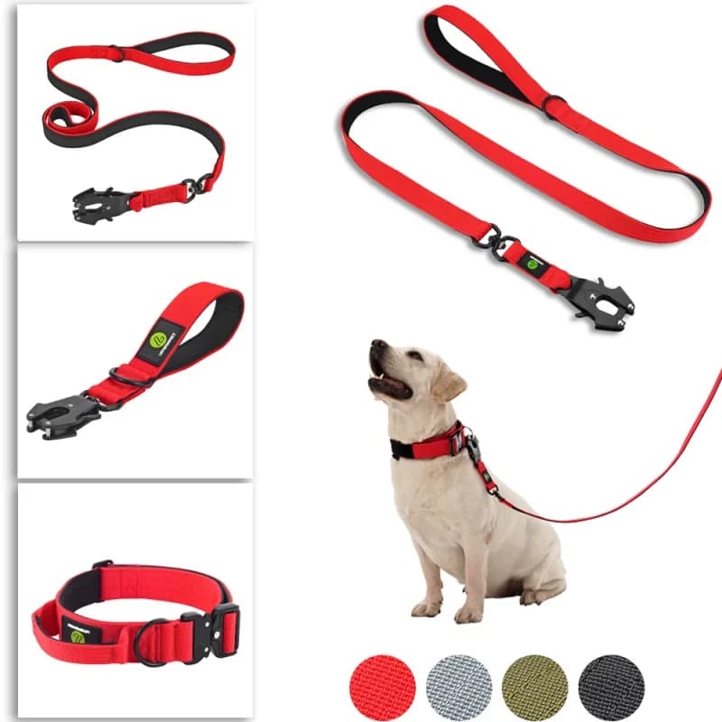 Quick Release Militär Verkehr Große Heavy Duty Nylon Gehen Starke Hund Griff Taktische Ausbildung Blei Strap Tsug Halsband Se