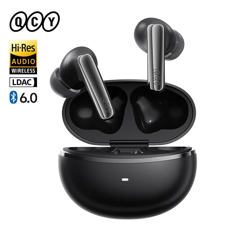 QCY MeloBuds N70 Adaptive ANC Wireless Earbuds Bluetooth 6.0 LDAC Hi-Res Audio 6 Mikrofone Wireless Charging Kopfhörer 50 Stunden IPX5