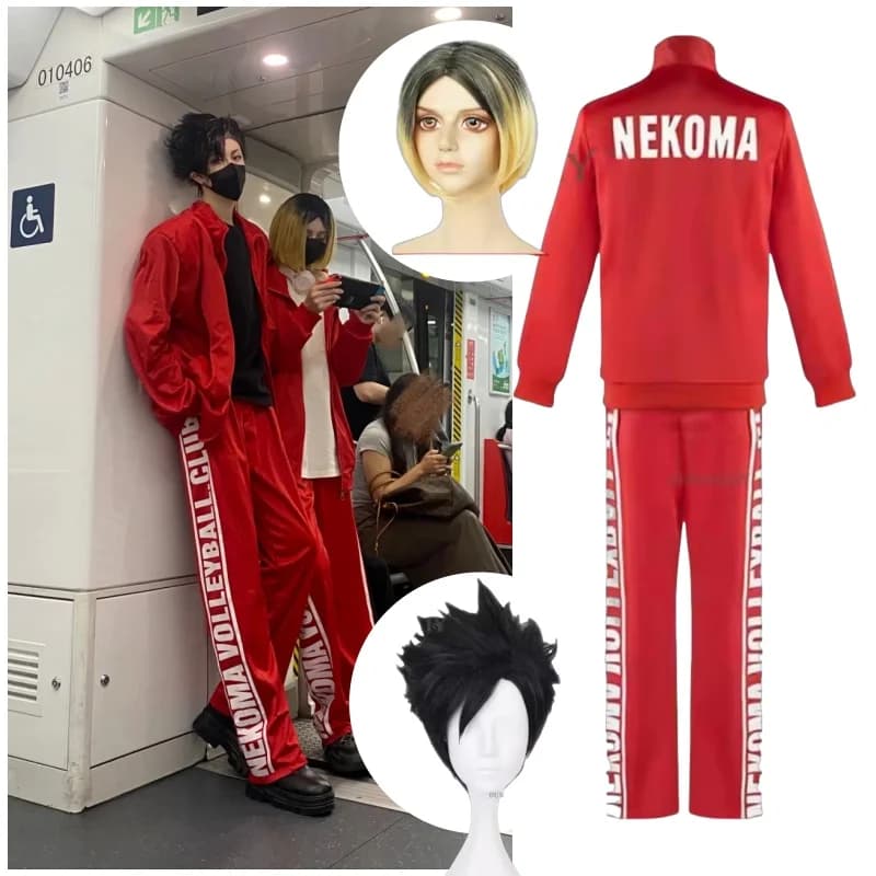 Anime COSPLAY Nekoma High School Kenma Kozume Cosplay Kostüm Nr. 5, Jersey Kurzarm Sportswear Halloween Kleidung