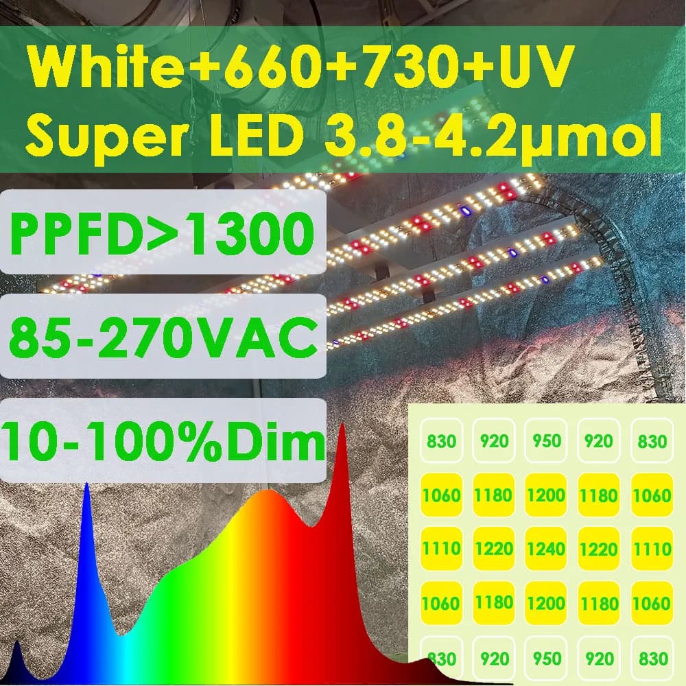 2026 neue super 240W LED-Pflanzenlampe mit Super-LEDs, besser als Samsung 301H Evo, für Pflanzenzucht, Gewächshaus und Gartenbau.