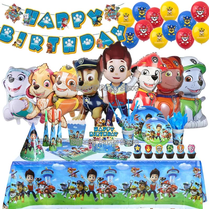 PAW Patrol Geburtstag Party Dekoration Neue Version Ballon Set Einweg Geschirr Kid Event Liefert Banner Hintergrund Geschenk