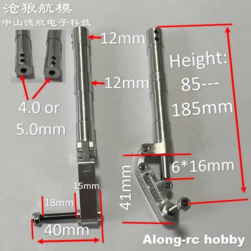 1 Paar 85 95 bis 175 185 mm D4 oder D5 Hauptdämpfung kniendes Seitenfahrwerk, geeignet für 3–6 kg DIY-Modell Jet EDF RC-Flugzeugteil