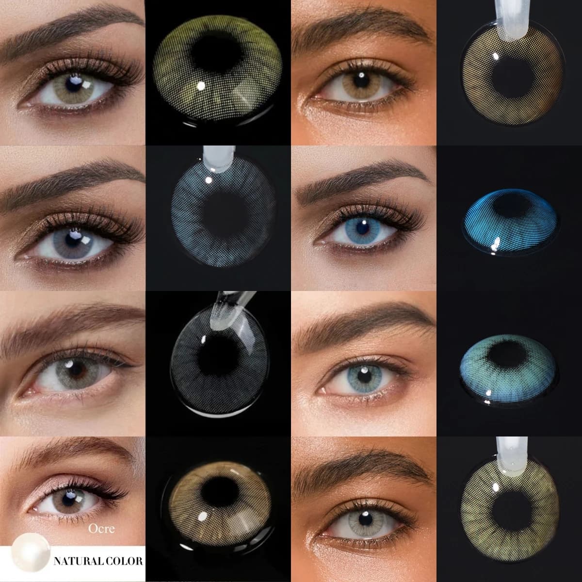 VISUASHOW Hidrocorcolor Farbige Kontaktlinsen mit Sehstärke, halbjährlich, 14,2 mm, natürliche Augenschönheitslinsen für das tägliche Make-up
