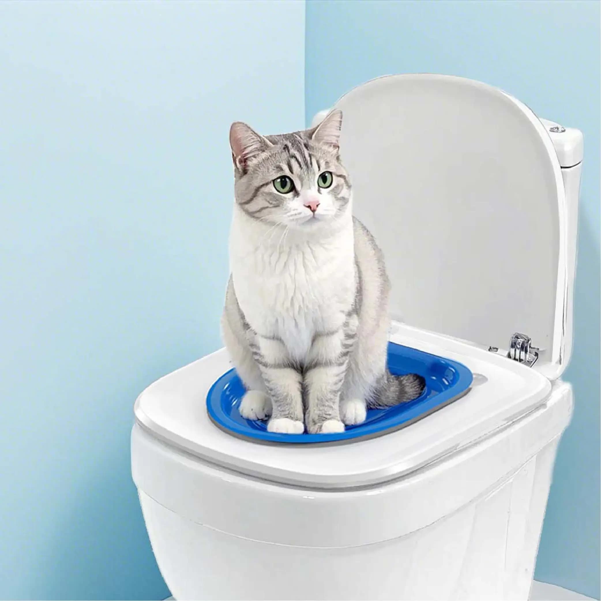 Katzentoiletten-Trainingstrainer, Katzentoilette, der die Katze unterrichtet, um die Toilettenschüssel zu verwenden, Katzen-Badezimmer-Trainingssitz