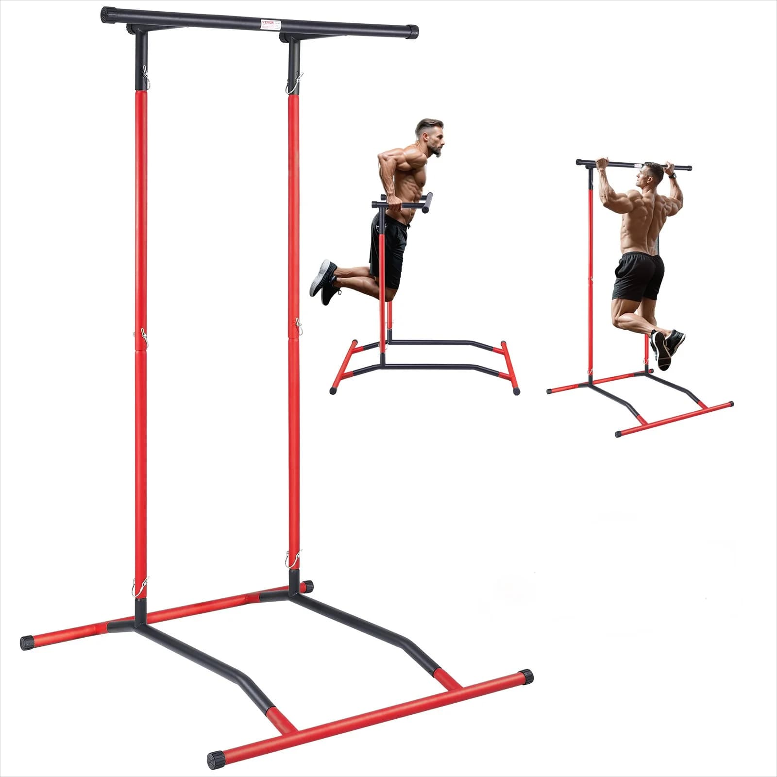 VEVOR Einstellbare Power Tower Dip Station & Pull Up Bar – 2-stufige multifunktionale Heim-Fitnessgeräte für Krafttraining