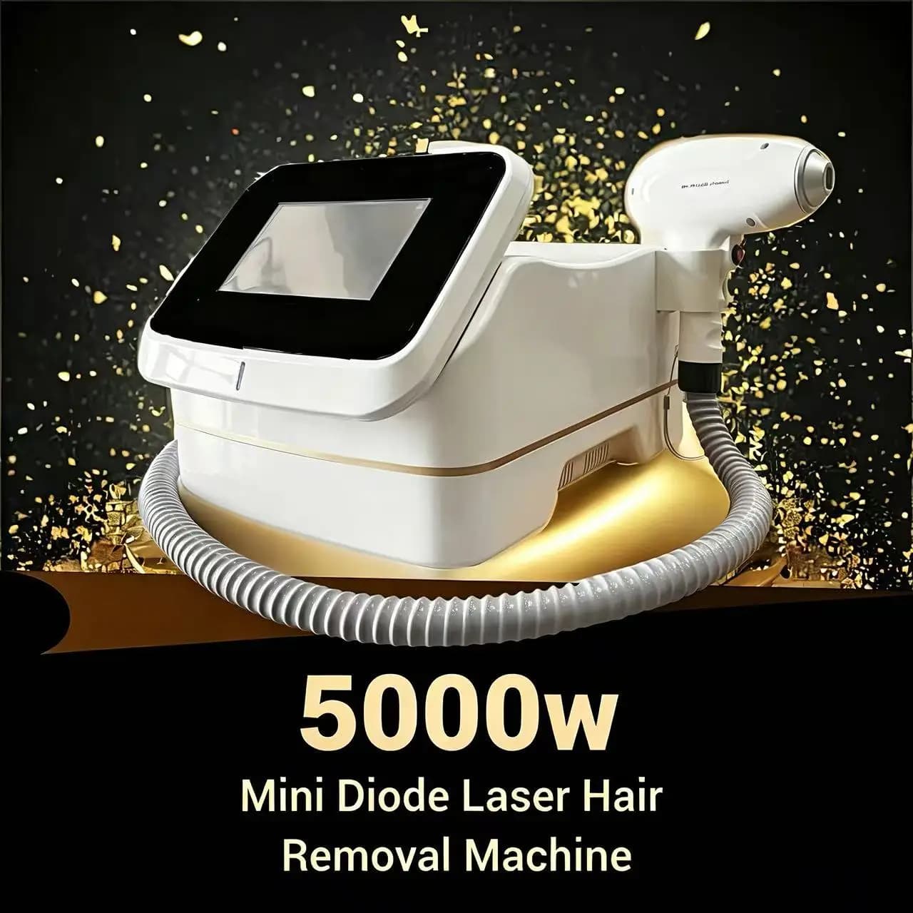 Mini 5000W Diodenlaser-Haarentfernungsgerät mit Eiskühlung, Schmerzfreier Dauerhafter Epilierer, Tragbares Professionelles Salon-Schönheitsgerät