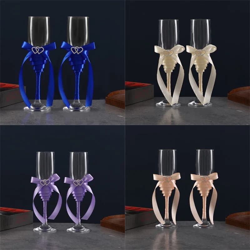 Elegantes Kristall-Hochzeits-Sektgläser-Set Romantische Braut & Bräutigam Champagnergläser für Besondere Anlässe