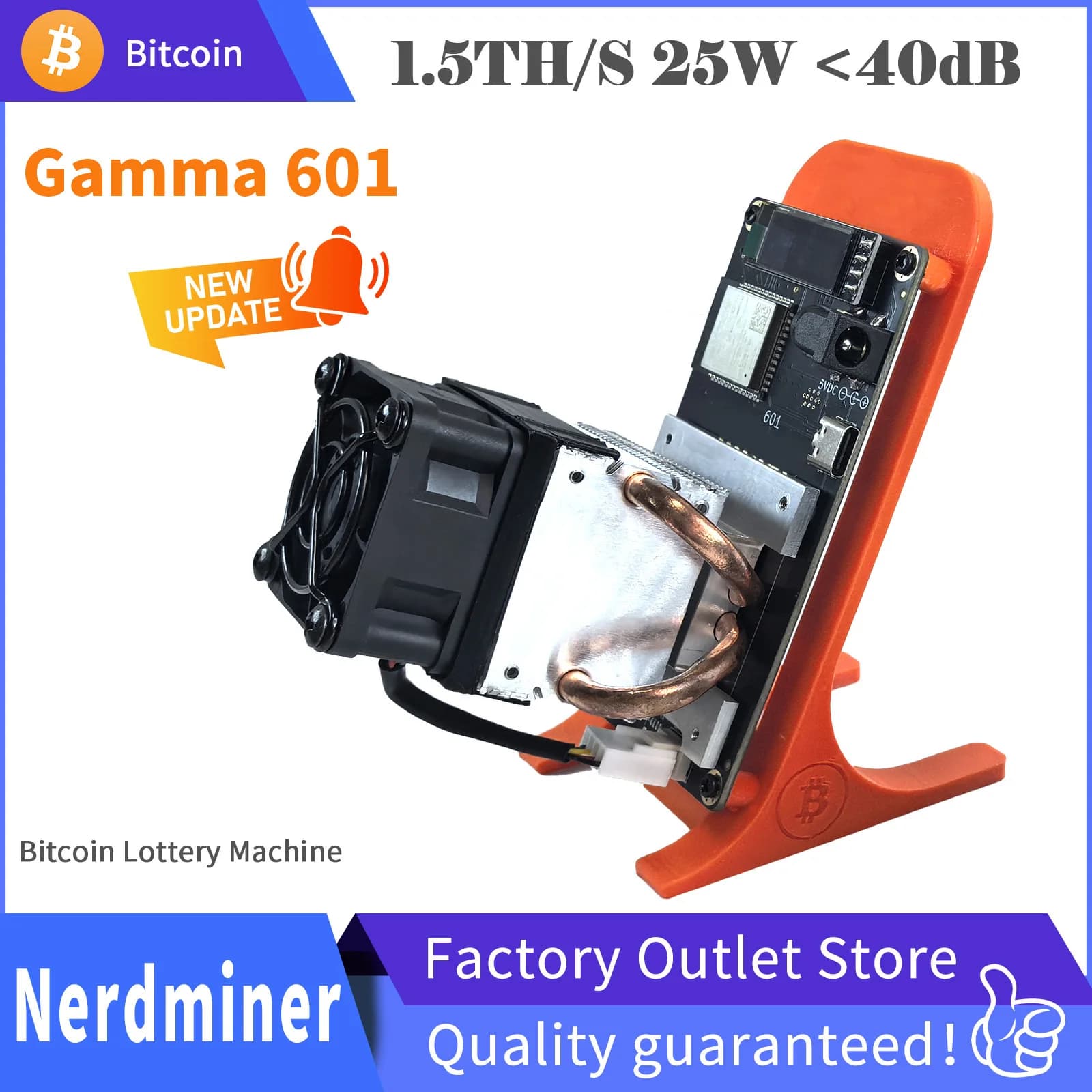 2026 Aufgerüsteter Gamma 601/602 1,5TH/s SHA256 Bitcoin Miner |   20W Ultra-Stromsparende Heim-ASIC-Krypto-Mining-Maschine Solo BTC Miner