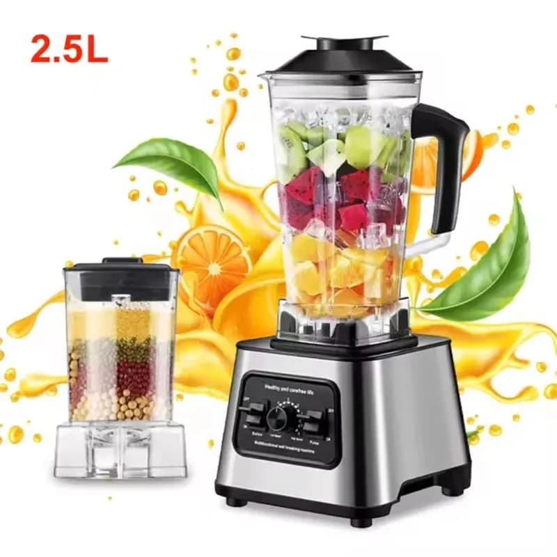 6000 W leistungsstarker Mixer, Mixer, Entsafter, Smoothie-Maker, Tischmixer, 2,5 l Behälter, Küchenmaschine, Mixer, Mixer für Eis, Nuss, Obst