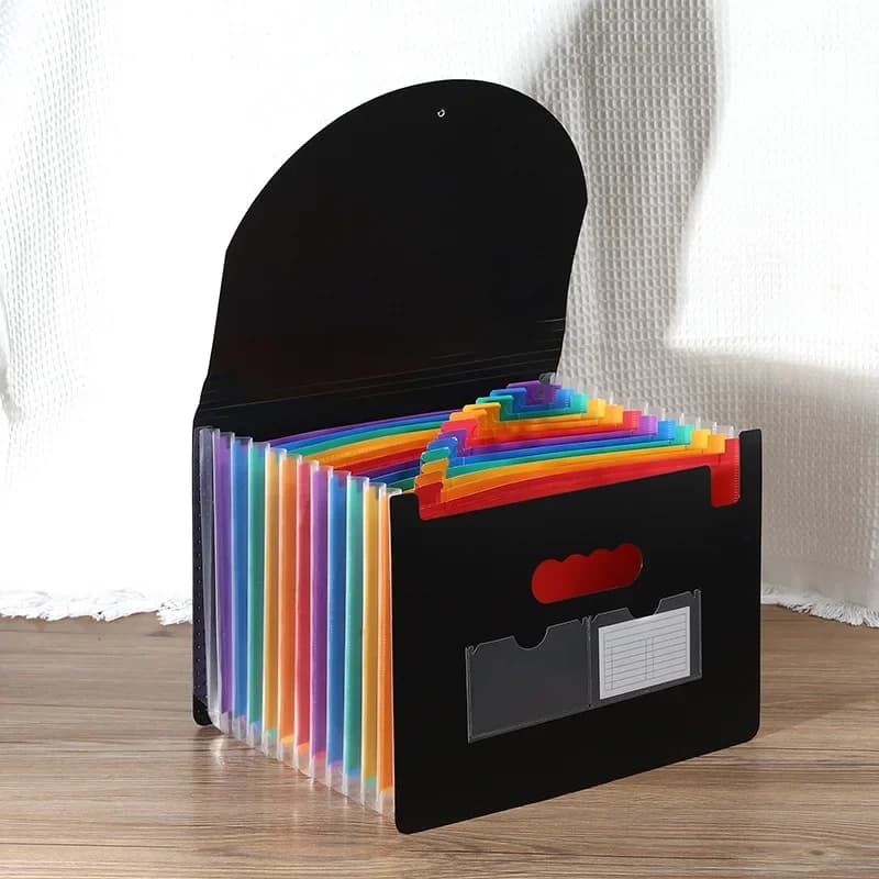 Akkordean-Aktenordner mit 13/25 Fächern, erweiterbarer Aktenordner, Aktenbox, tragbar, bunt, Papier-/Bill-/Quittungs-/Dokumentenhalter