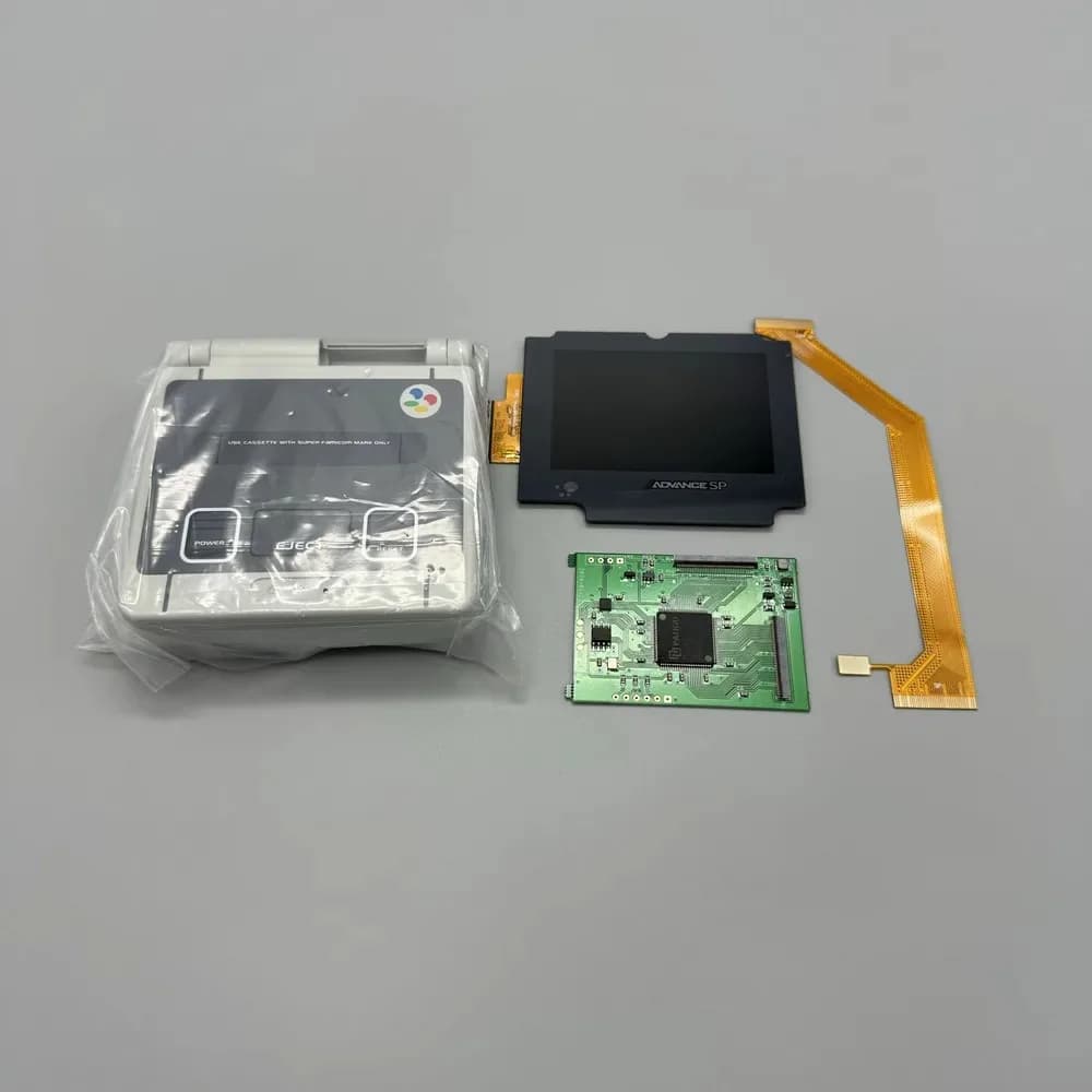 Neues GBASP IPS LCD 2,9 Zoll IPS LCD mit hoher Helligkeit und Gehäuse-Kit für Gameboy Advance SP