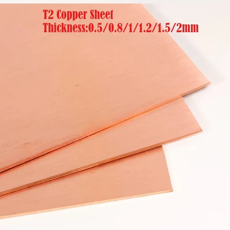 Dicke 0,5/0,8/1/1,2/1,5/2 mm rote Kupferplatte, T2-Kupferblech, Metallplatte 99,9 % reine Kupferfolie DIY CNC-Material