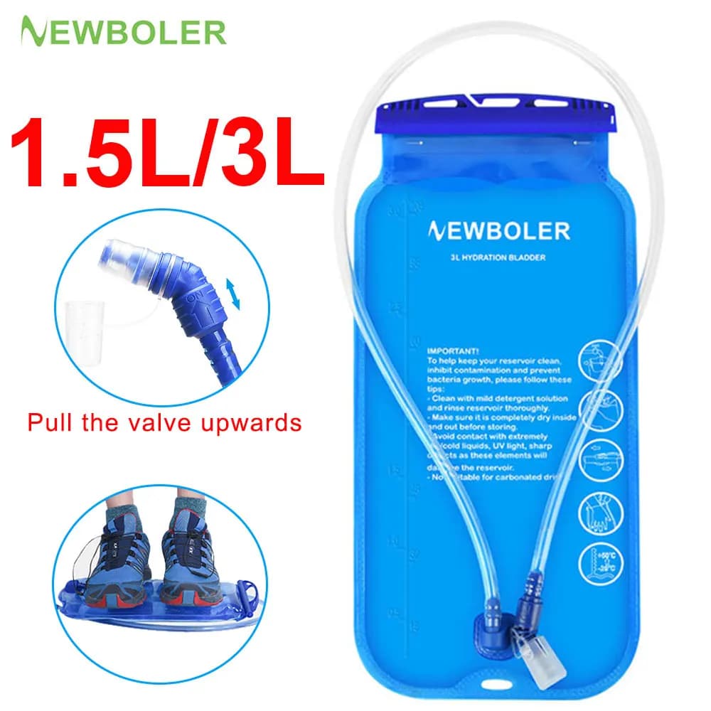 NEWBOLER Wasserblase, Wasserreservoir, Trinkrucksack, Aufbewahrungstasche, BPA-frei, 1,5 l, 2 l, 3 l, Lauf-Trinkweste, Rucksack